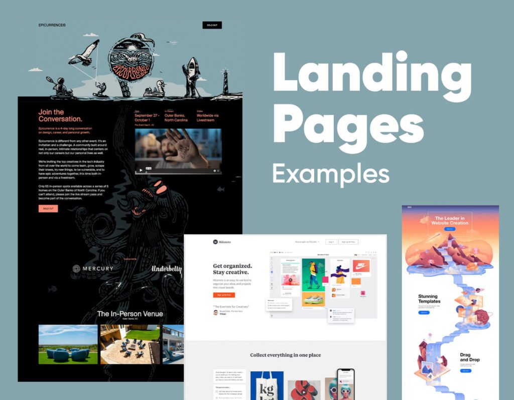 Ecommerce landing pages examples that showcase high conversion design and user experience
