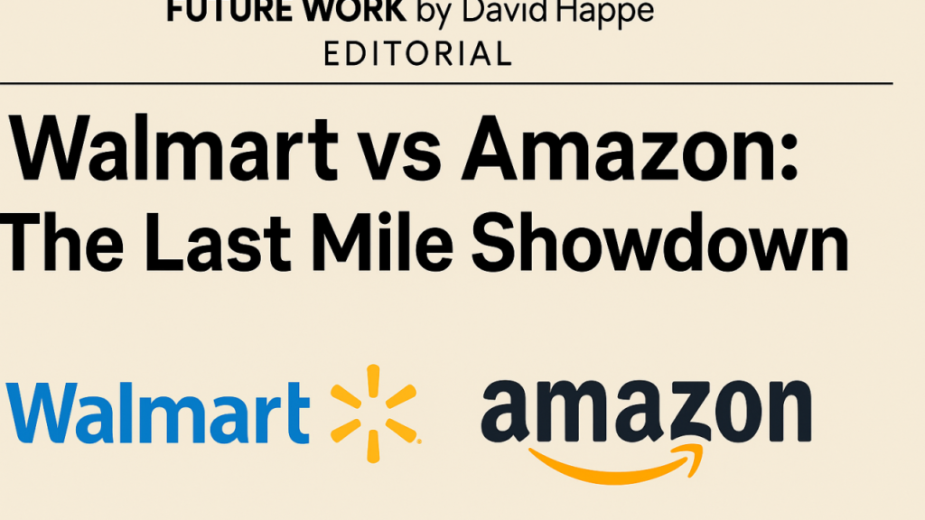 Amazon physical grocery stores vs Walmart last-mile delivery competition
